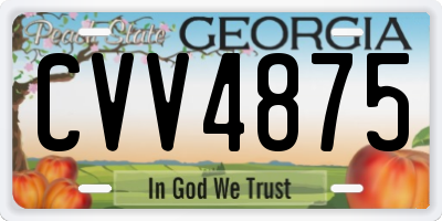 GA license plate CVV4875