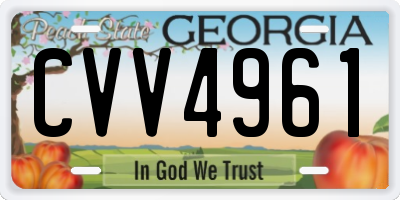 GA license plate CVV4961
