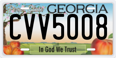 GA license plate CVV5008