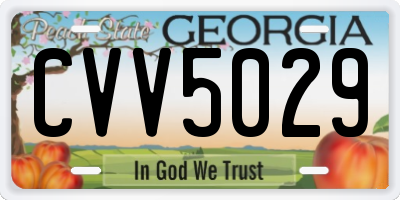 GA license plate CVV5029
