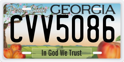 GA license plate CVV5086