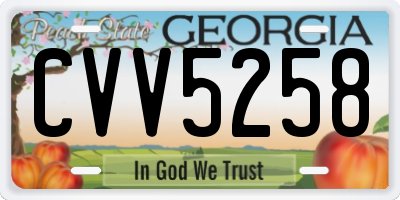 GA license plate CVV5258
