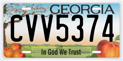 GA license plate CVV5374