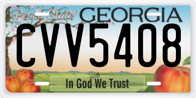 GA license plate CVV5408
