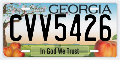 GA license plate CVV5426