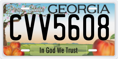 GA license plate CVV5608