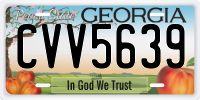 GA license plate CVV5639