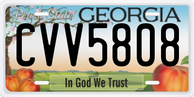 GA license plate CVV5808