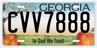 GA license plate CVV7888