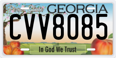 GA license plate CVV8085