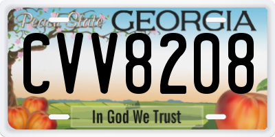 GA license plate CVV8208
