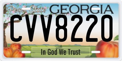 GA license plate CVV8220