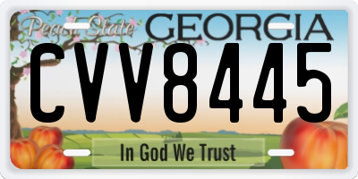 GA license plate CVV8445