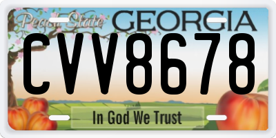 GA license plate CVV8678