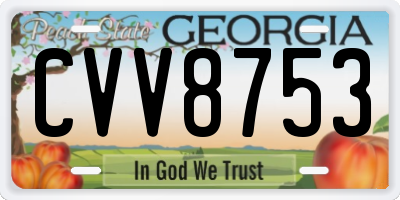 GA license plate CVV8753