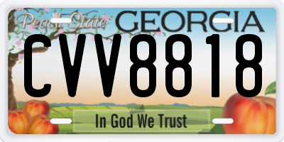 GA license plate CVV8818