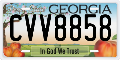 GA license plate CVV8858