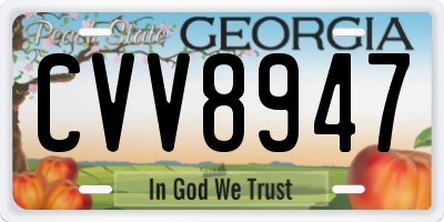 GA license plate CVV8947
