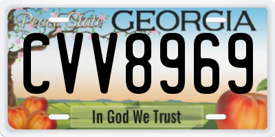 GA license plate CVV8969