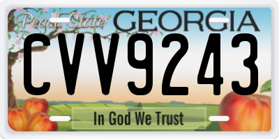 GA license plate CVV9243