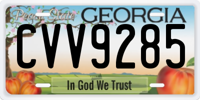 GA license plate CVV9285