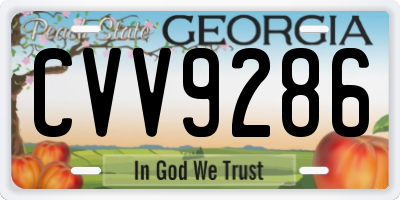 GA license plate CVV9286