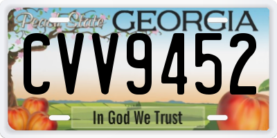 GA license plate CVV9452