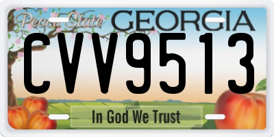 GA license plate CVV9513