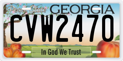 GA license plate CVW2470