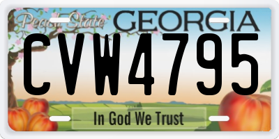 GA license plate CVW4795