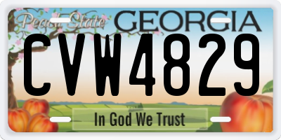 GA license plate CVW4829