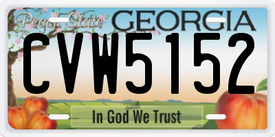 GA license plate CVW5152