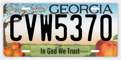 GA license plate CVW5370
