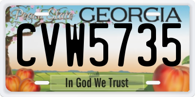 GA license plate CVW5735