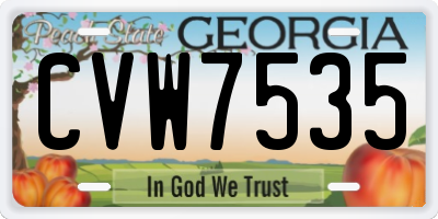GA license plate CVW7535