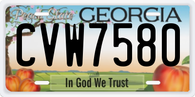 GA license plate CVW7580