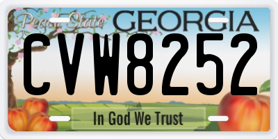 GA license plate CVW8252