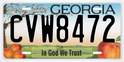 GA license plate CVW8472