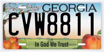 GA license plate CVW8811