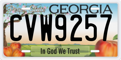 GA license plate CVW9257