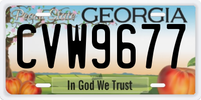 GA license plate CVW9677