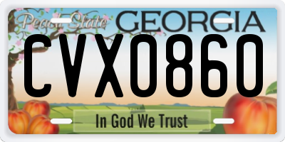 GA license plate CVX0860