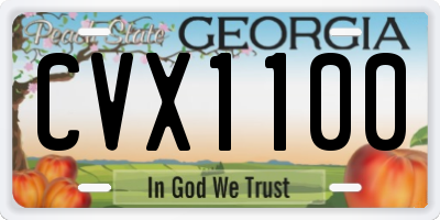 GA license plate CVX1100