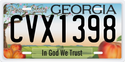 GA license plate CVX1398