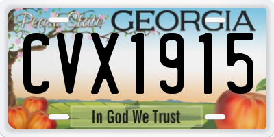 GA license plate CVX1915
