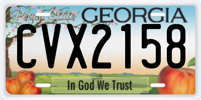 GA license plate CVX2158