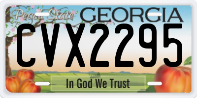 GA license plate CVX2295