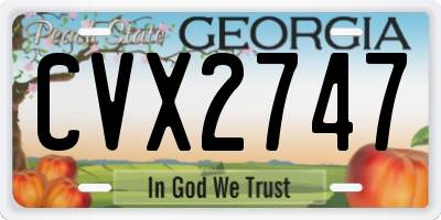GA license plate CVX2747