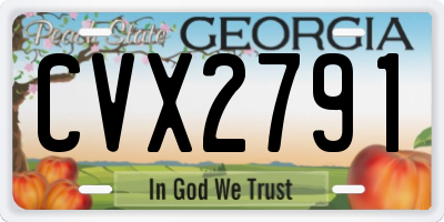 GA license plate CVX2791