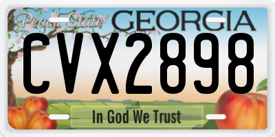 GA license plate CVX2898